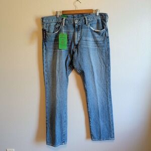 Polo Ralph Lauren Jeans Mens 38x30 Blue Slim Straight 018 Medium Wash NWT